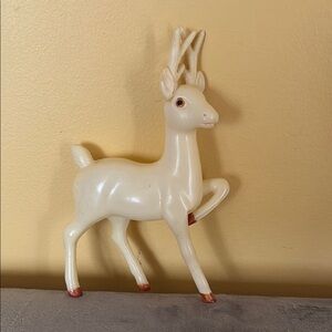 Vintage White Reindeer Christmas Figurine